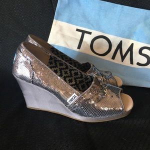 Toms Sequined Wedge